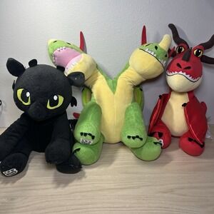 BAB How To Train Your Dragon TOOTHLESS, BARF & BELCH, HOOKFANG Build A Bear LOT